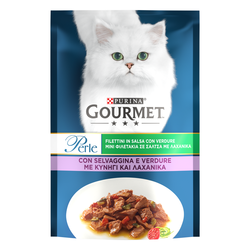 Gourmet Perle Cat Adult Filettini in Salsa con Verdure, con Selvaggina e Verdure 85 gr