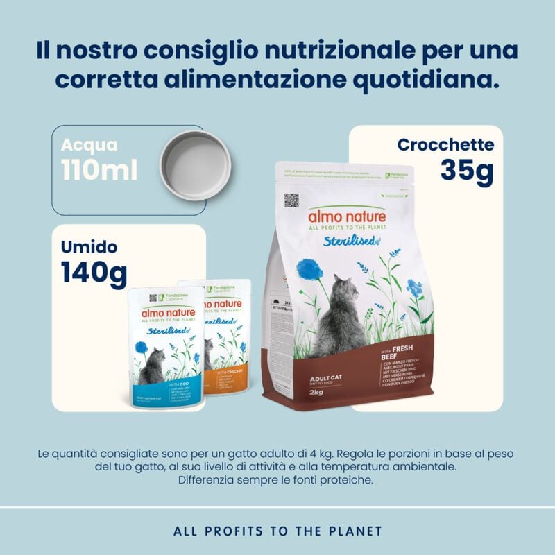 Almo Nature Holistic Sterilised Cat Adult con Manzo 2 kg