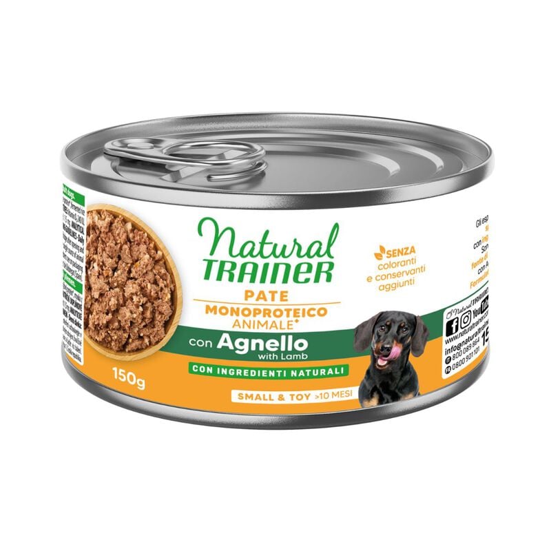 Natural Trainer Dog Adult Small&Toy Pat&eacute; Monoproteico con Agnello 150 gr