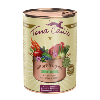 Terra Canis Marktragout Manzo con broccoli mirtilli e salvia 385gr