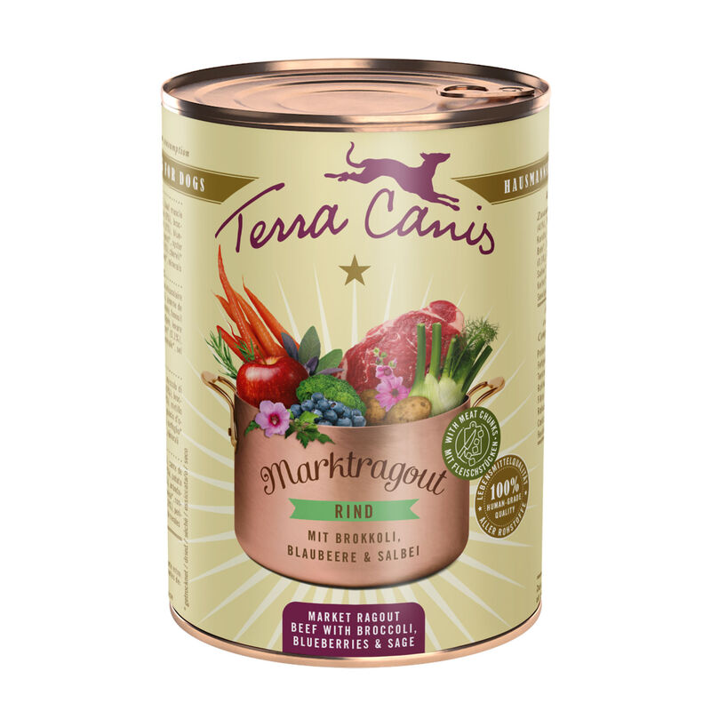 Terra Canis Marktragout Manzo con broccoli mirtilli e salvia 385gr