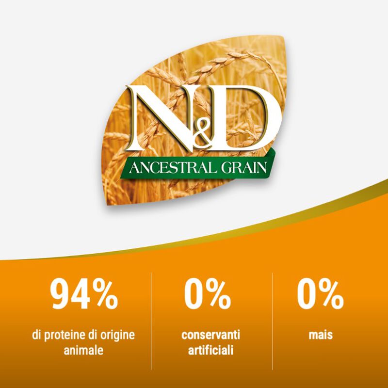 Farmina N&D Ancestral Grain Cat Sterilised Pollo Farro Avena e Melograno 300 gr