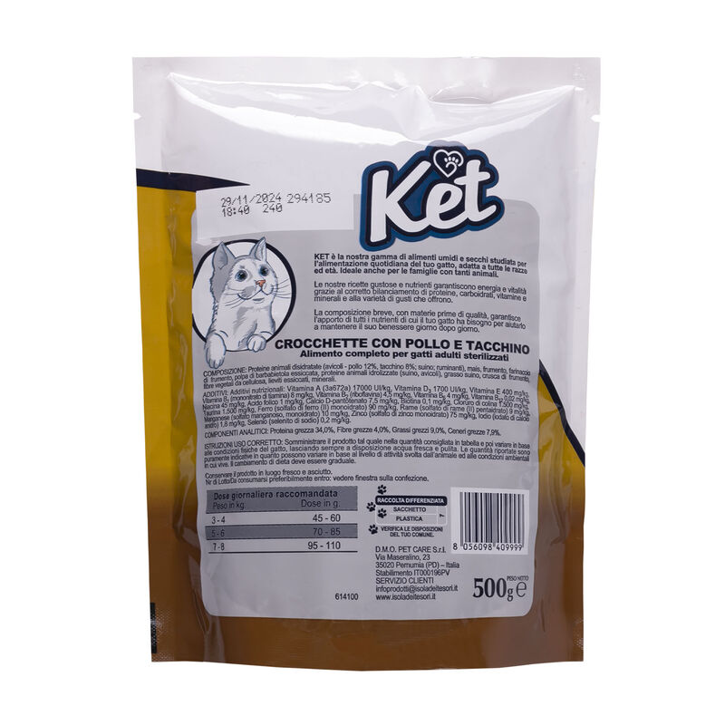 Ket Adult Sterililised All breeds Pollo e Tacchino 500 gr