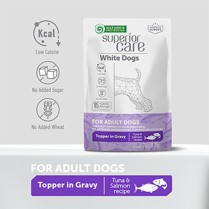 Nature's Protection Superior Care Dog Adult con Pelo Bianco al Tonno e Salmone 70 gr