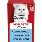 Gourmet Mon Petit Cat Adult con Merluzzo, Sardine, Salmone 6 x 50 gr