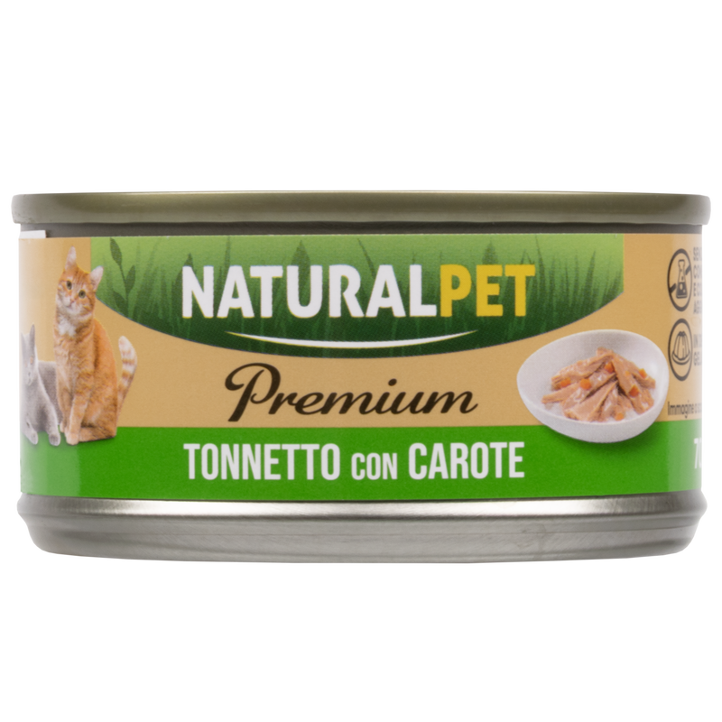 Naturalpet Premium Cat Adult Tonnetto con carote 70gr