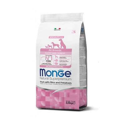Monge Natural Superpremium Puppy&Junior All breeds Maiale riso e patate 2,5 kg