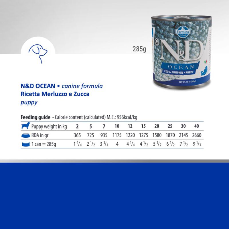 Farmina N&D Ocean Dog Puppy Merluzzo e zucca 285 gr