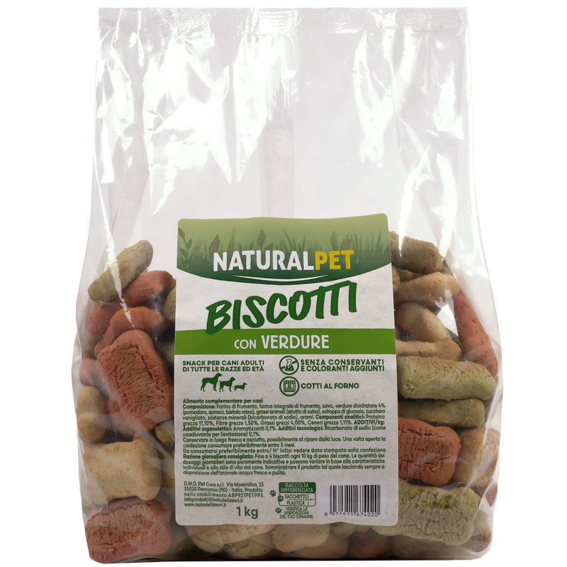 Naturalpet Biscotti per cani con Verdure 1Kg