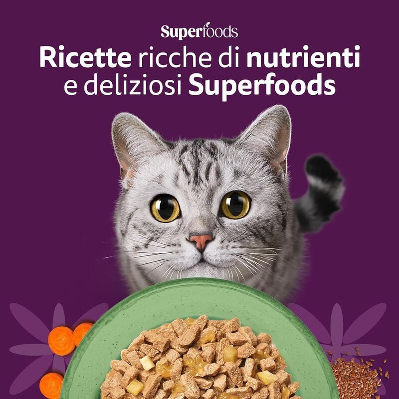 Whiskas Superfood Gatto Adulto Bustine in Gelatina 50 pz x 50 gr
