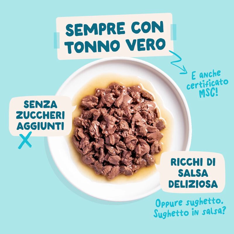 Edgard & Cooper Bocconcini in Salsa per gatti con Tonno e Pollo 85 gr