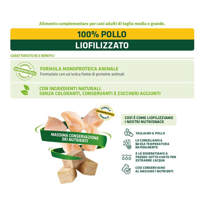 Natural Trainer Freeze Dried Nutrisnack Med&Max Pollo 50gr - Scad. Dicembre 25