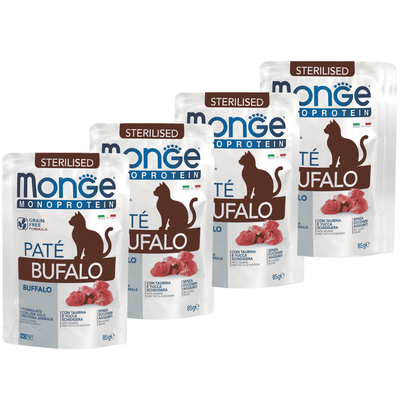Monge Monoprotein Pat&eacute; per gatti adulti sterilizzati Bufalo 85 gr