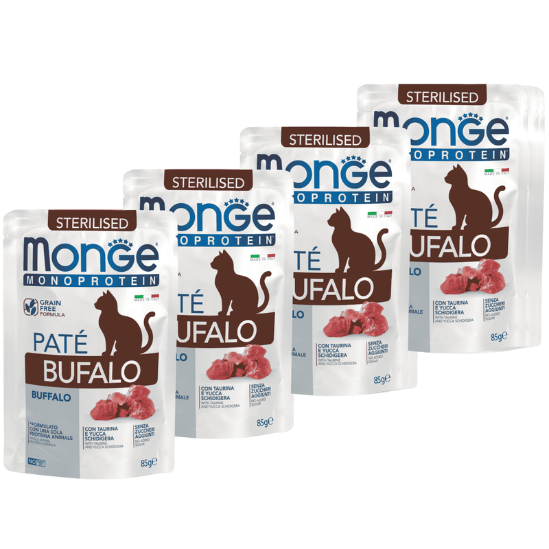 Monge Monoprotein Pat&eacute; per gatti adulti sterilizzati Bufalo 85 gr