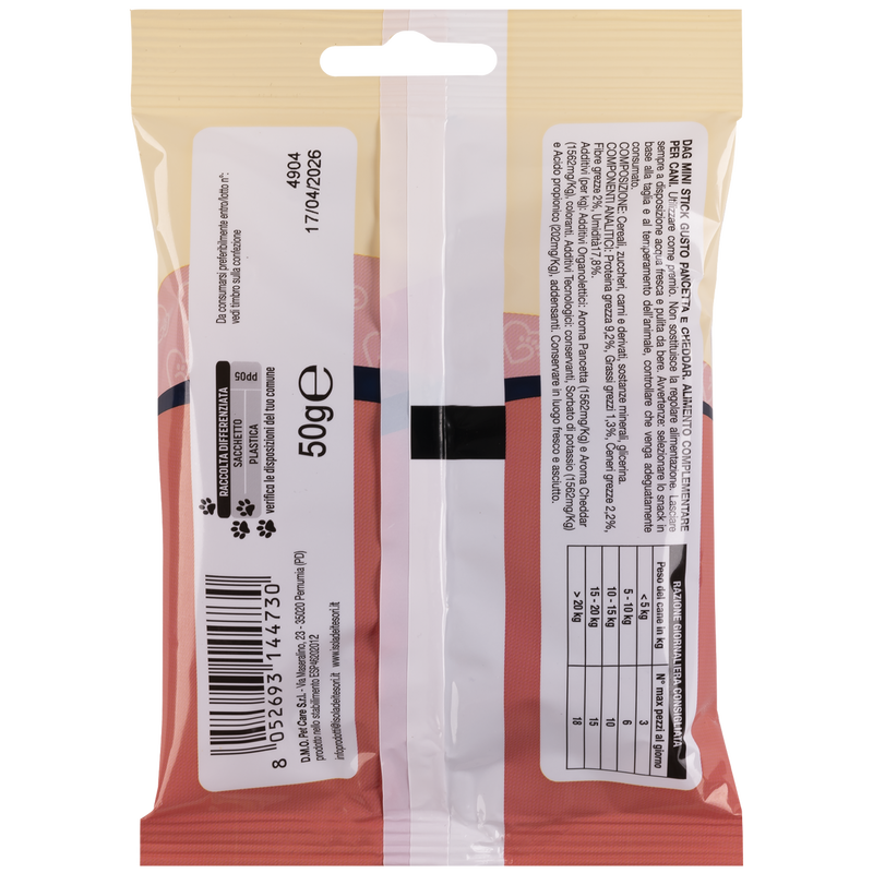 Dag Dog Mini Snack Stick Pancetta e Cheddar 50gr