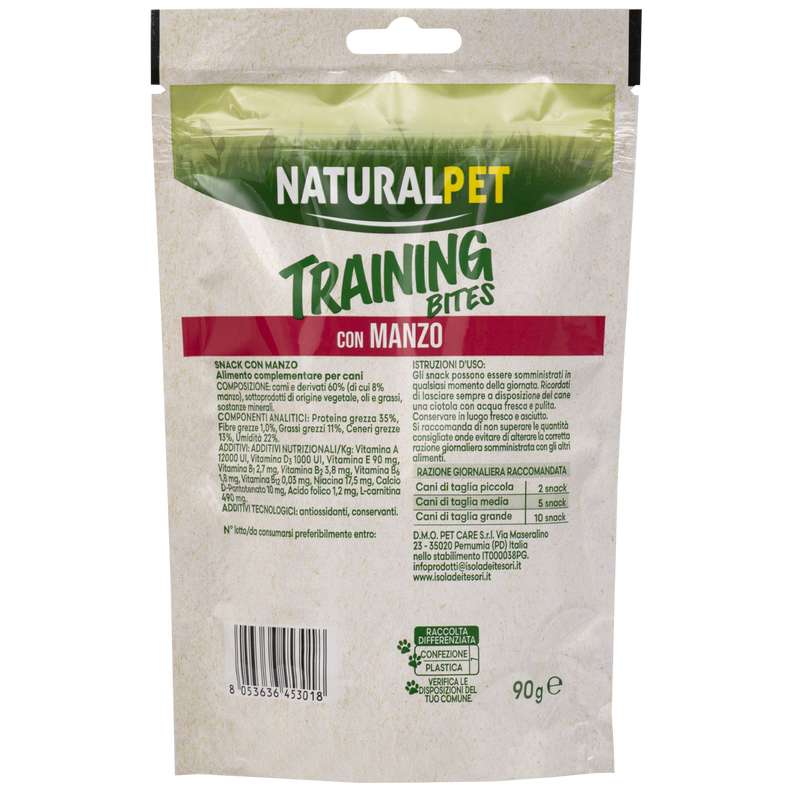 Naturalpet Training Bites Snack Dog Adult con manzo 90gr