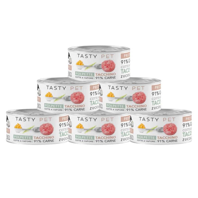 Tasty Pet Polpette in Salsa per cani con Tacchino, Mela e Zucca 150 gr