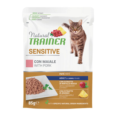 Natural Trainer Cat Sensitive Maiale 85gr