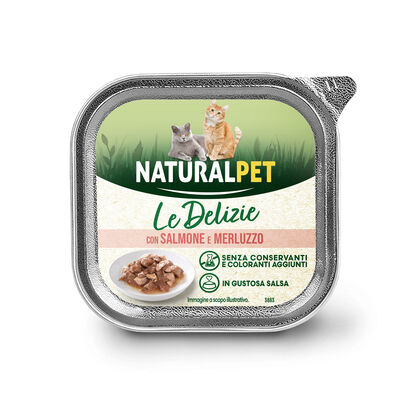 Naturalpet Le Delizie Cat Adult con Salmone e Merluzzo 85gr