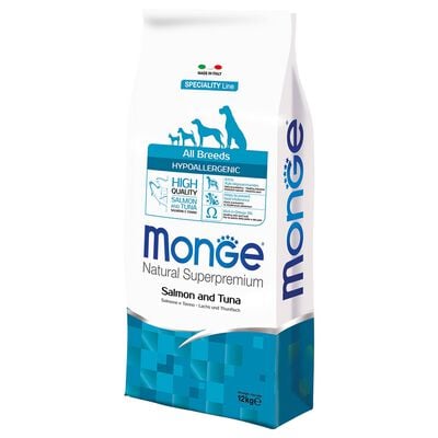 Monge Natural Superpremium Hypo per cani adulti con Salmone e Tonno 12 kg
