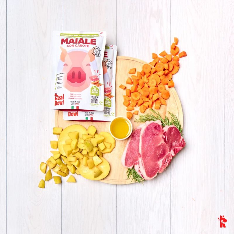 Real Bowl Cibo Umido per cani adulti Maiale 400 gr