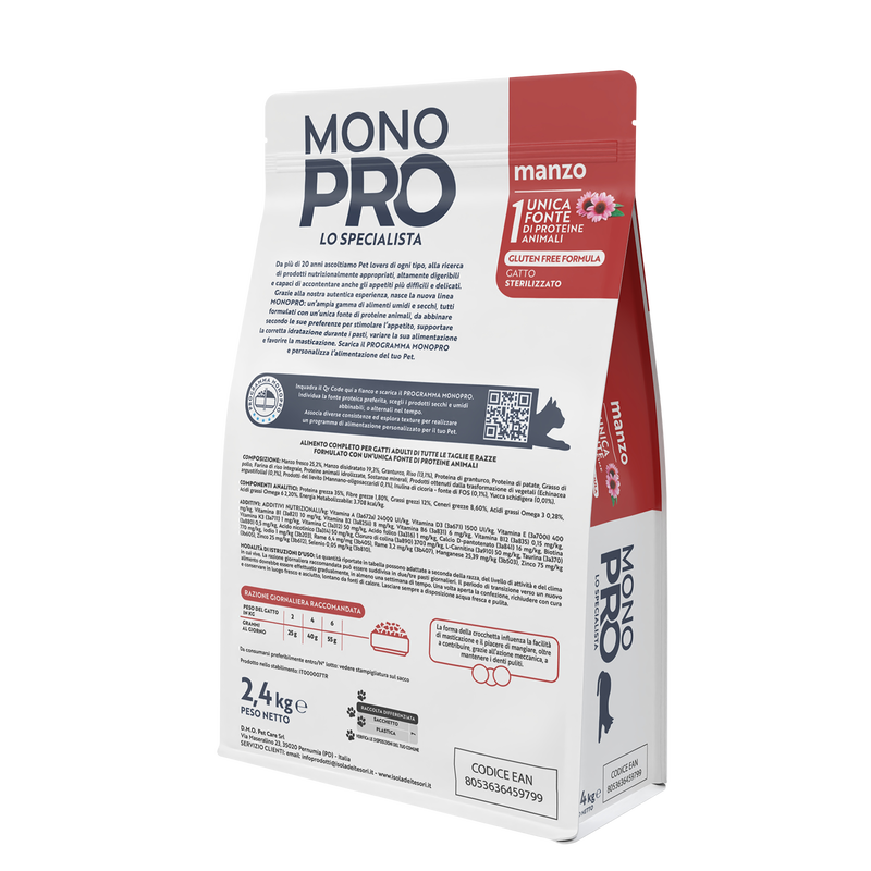 Monopro Cat Adul Sterilized Manzo 2,4kg