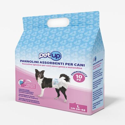 Petup Pannolini assorbenti per cani femmine Taglia L 10 pz pz
