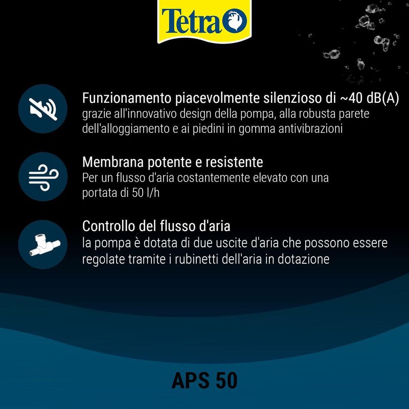 Tetra Aeratore APS Air Pump 50 Nero