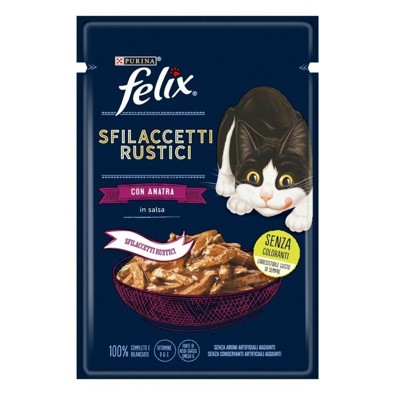 Purina Felix Sfilaccetti Rustici Cat Adult con Anatra 80 gr
