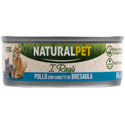 Naturalpet Cat Sterilised I ragù Pollo con cubetti di bresaola 85gr