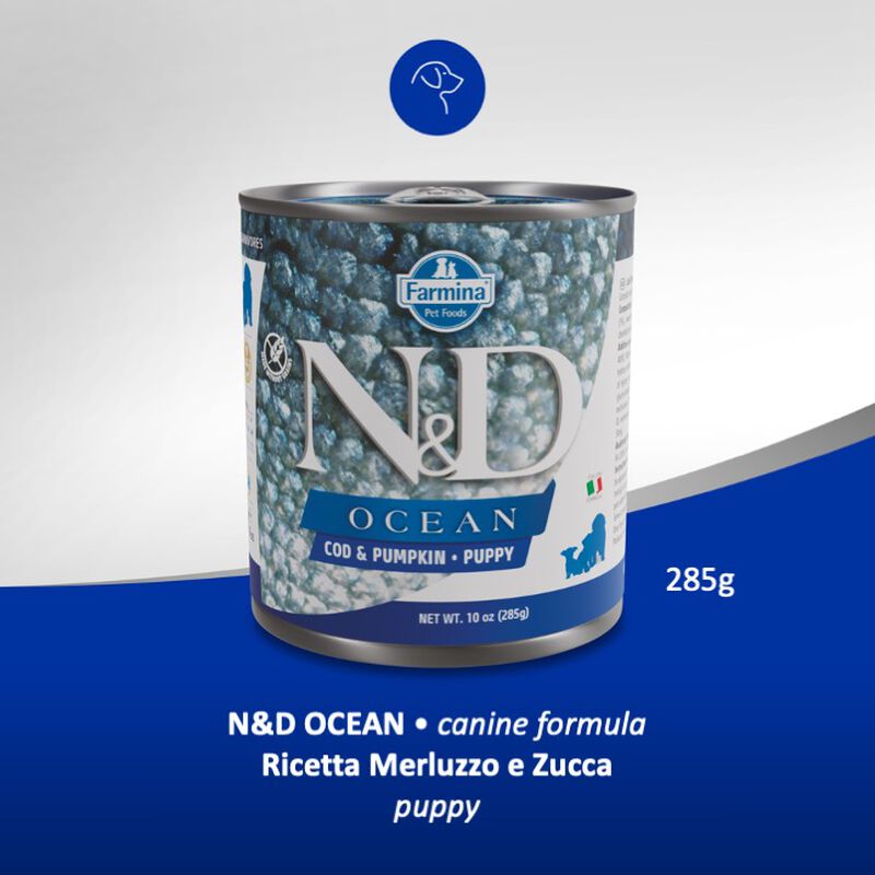 Farmina N&D Ocean Dog Puppy Merluzzo e zucca 285 gr