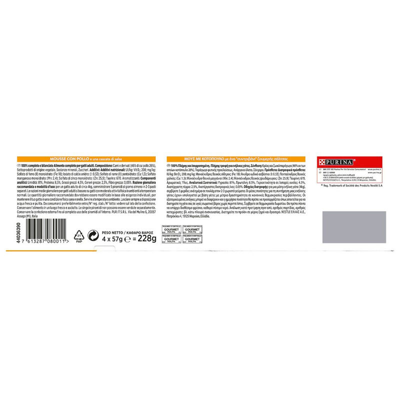 Gourmet Revelation Cat Mousse con Pollo 4x57 gr