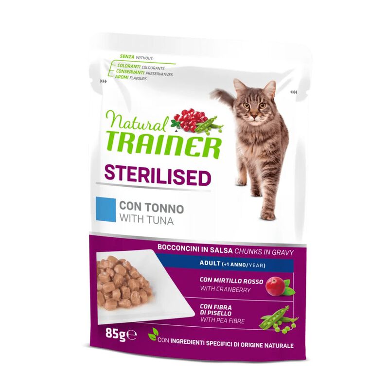 Natural Trainer Cat Sterilised con Tonno 85 gr