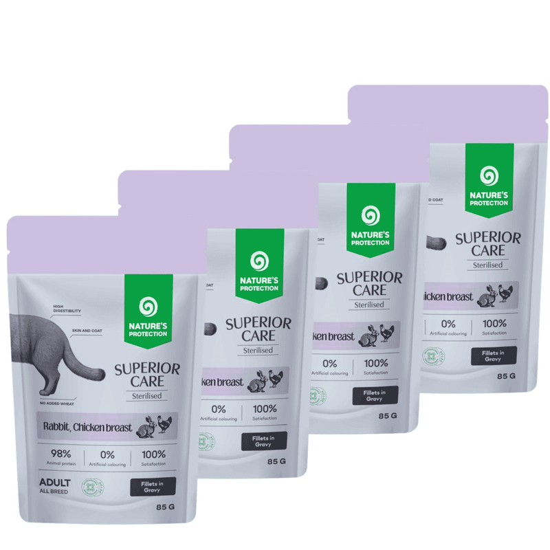 Nature's Protection Superior Care Filetti gatti adulti sterilizzati Coniglio e petto di pollo 85 gr