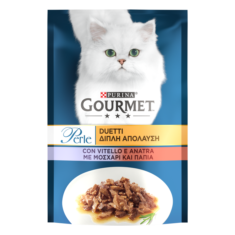 Gourmet Perle Duetti Cat Adult con Vitello e Anatra 85 gr