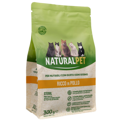 Naturalpet Cat Sterilised Light ricco in Pollo 300gr