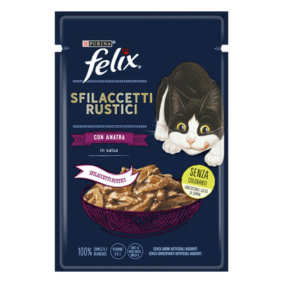 Purina Felix Sfilaccetti Rustici Cat Adult con Anatra 85 gr