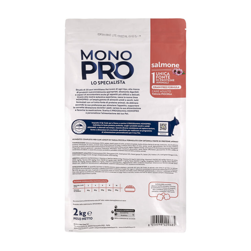 Monopro Dog Adult Mini Grain Free Salmone 2Kg