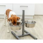 Trixie Bar per Cani con Supporto alzaciotole regolabile in altezza e 2 ciotole acciaio 4,5 lt