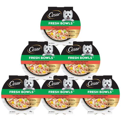 Cesar Fresh Bowls Pollame con riso rosso, fagiolini e zucca 85gr