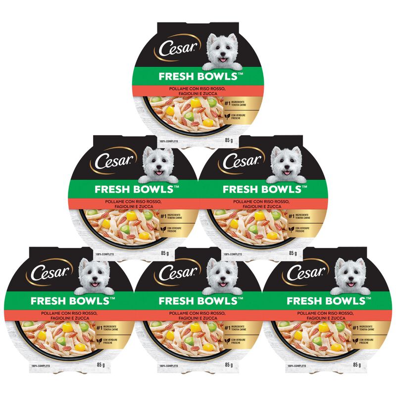 Cesar Fresh Bowls Pollame con riso rosso, fagiolini e zucca 85gr