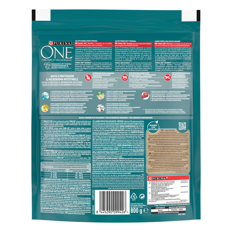 Purina One Bifensis Cat Sterilcat Manzo e Frumento 800 gr