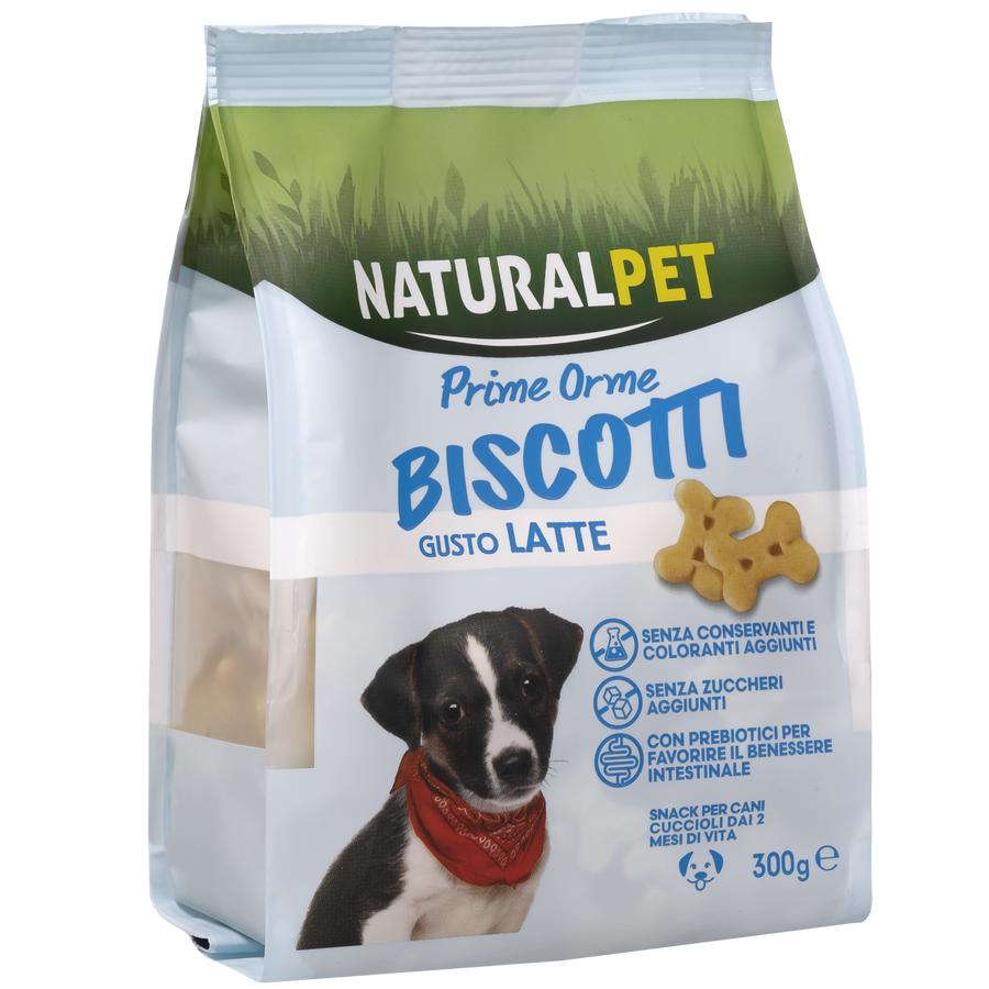 Naturalpet Prime Orme Puppy Biscotti gusto Latte 300gr
