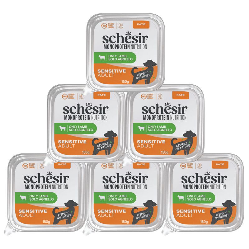 Schesir Monoprotein Dog Adult Sensitive pat&eacute; agnello 150gr