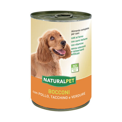 Naturalpet Dog Adult Bocconi 415 gr pollo tacchino e verdure