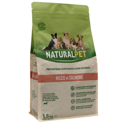 Naturalpet Dog Adult Mini ricco in Salmone 1,5 kg