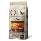 O-life Dog All breeds ricco in Anatra fresca con piselli, patate e rosa canina 10kg image number 0