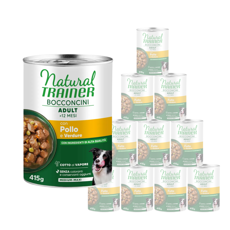 Natural Trainer Dog Adult Medium/Maxi Bocconcini di pollo 415 gr