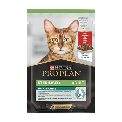 Purina Pro Plan Nutri Savour Cat Adult Sterilised Pezzetti con Manzo in Salsa 85 gr