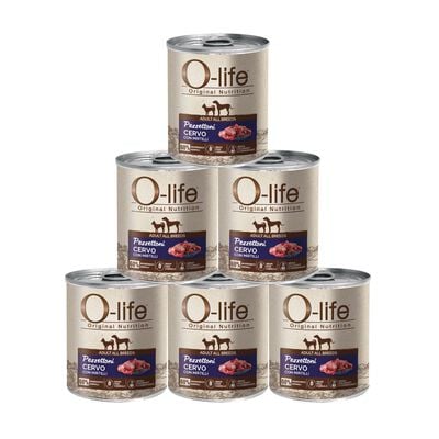 O-life Dog Adult All breeds Pezzettoni Cervo con mirtilli 400gr